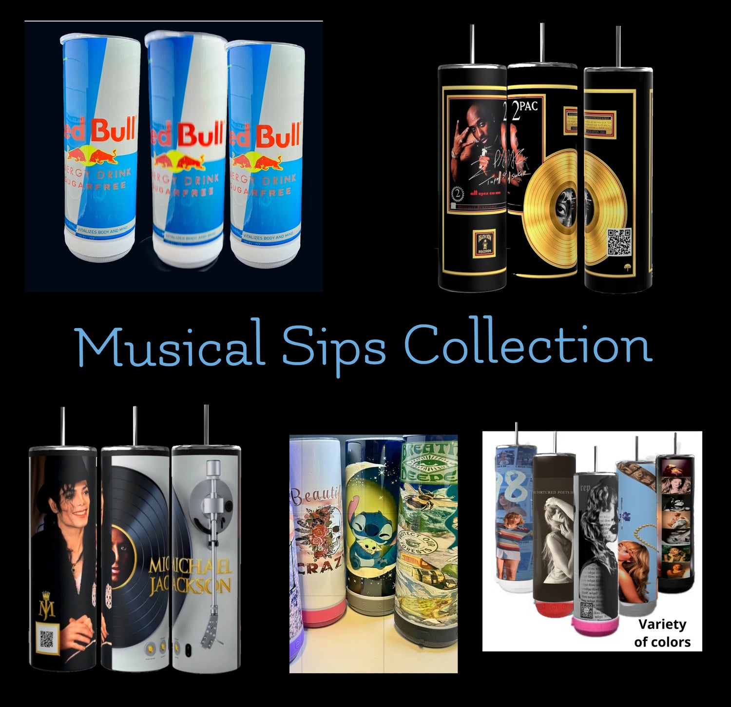 Welcome to our innovative collection of tumbler, where music shines, we have our&nbsp;20oz Bluetooth Tumblers with Detachable Speakers – and our QR Tumbler which match you to your favorite artist with just a scan!