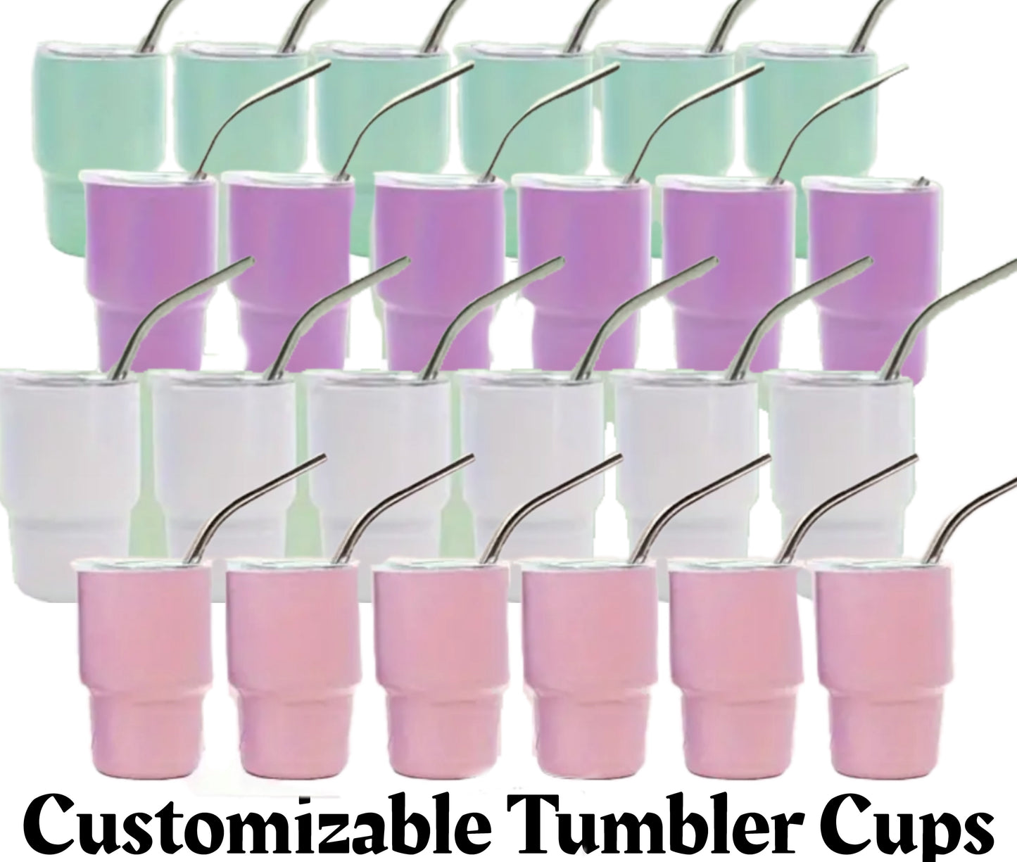 6-Pack Customizable 12 oz Tumblers with Lid and Straw