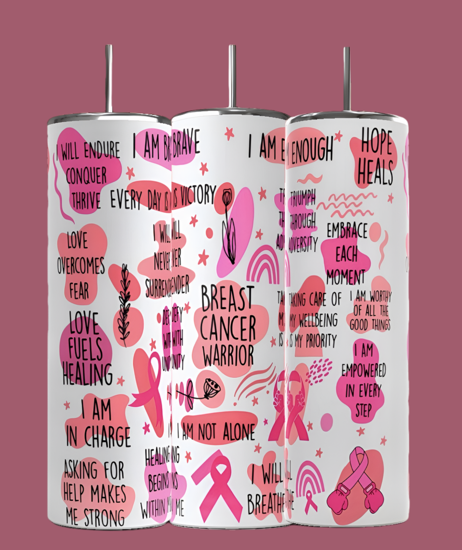 Breast Cancer Survivor 20oz Skinny Tumbler