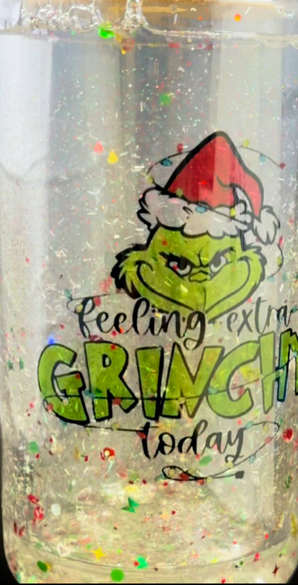 Feeling Extra Grinchy Today - Snowglobe Tumbler-16oz