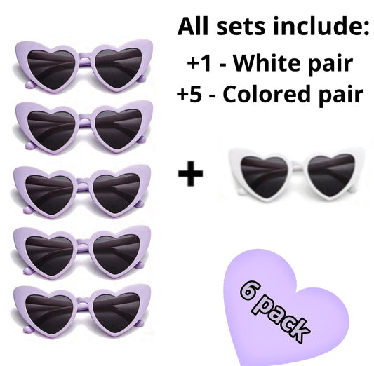 6-Pack Heart Sunglasses