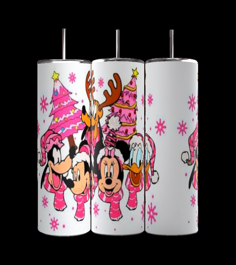 Pink Disney Christmas 20oz Tumbler