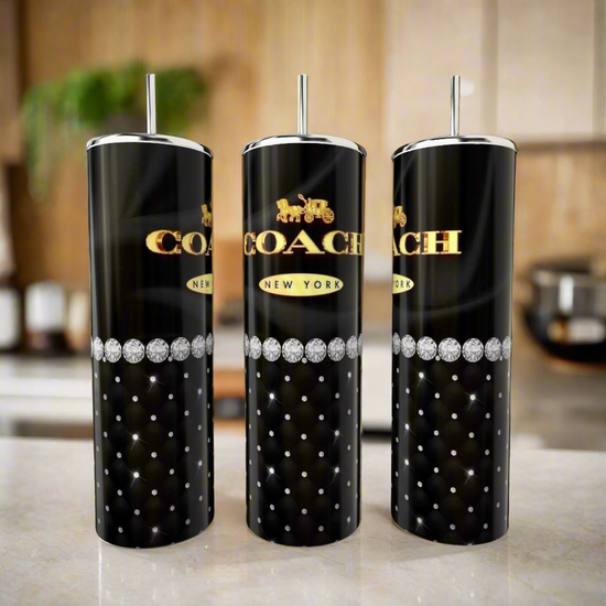 Coach Black 20oz Skinny Tumbler