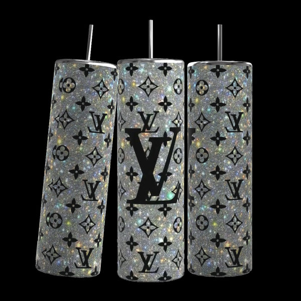 Vaso de acero inoxidable Louis Vuitton Silver Shimmer de 20 oz