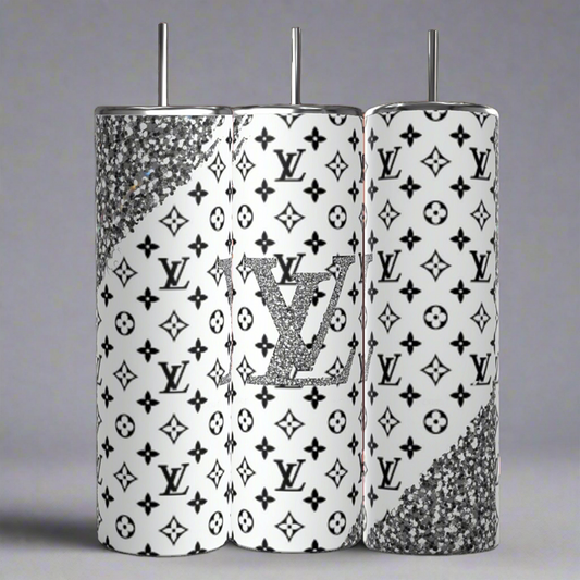 Louis Vuitton Black & Silver 20oz Tumbler