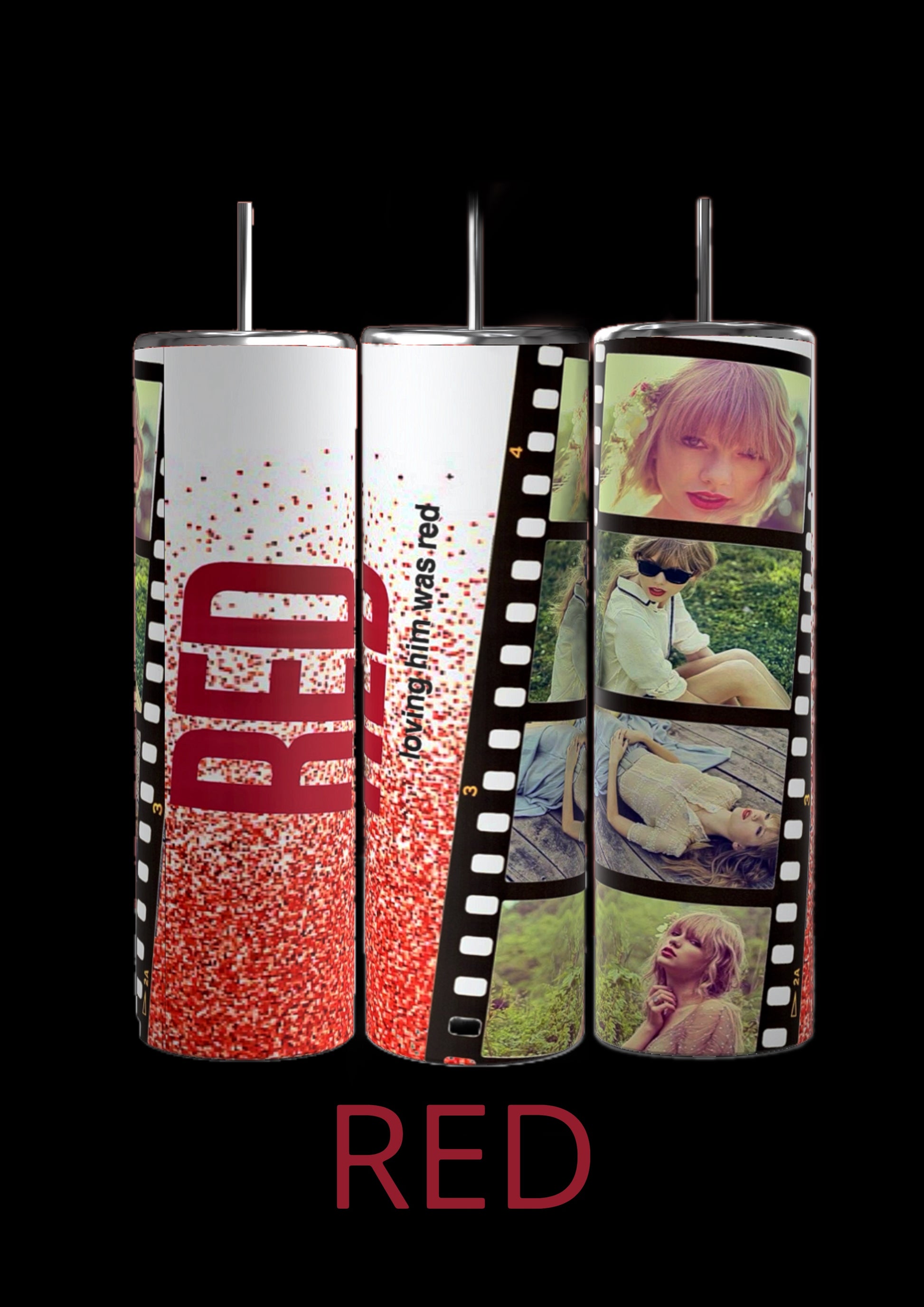 Collection of Taylor Swifts Eras Tumblers: Debut, Fearless, Speak Now, Red, 1989. Reputation, Lover, Evermore, Folklore, Midnights, and TTPD 