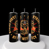 Three sleek black 20oz Kobra Kai tumblers by Kreative Kreationz, featuring lids and straws, display a stylized cobra logo. Bold text reads, 