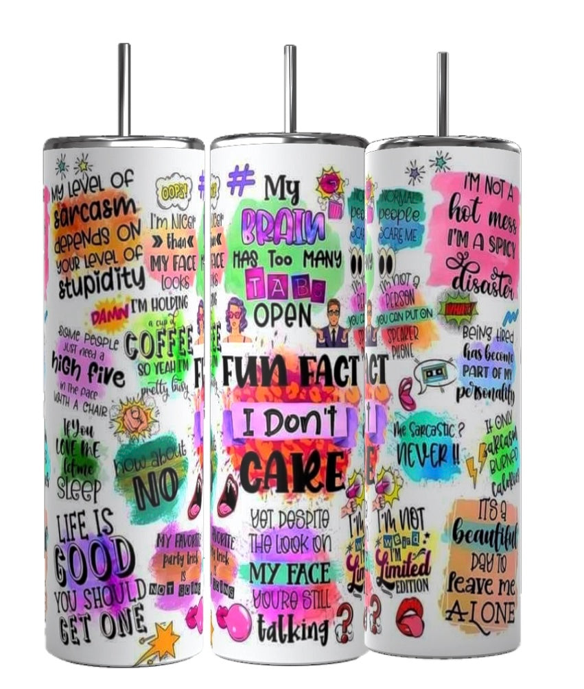 Fun Fact Affirmations 20oz Skinny Tumbler