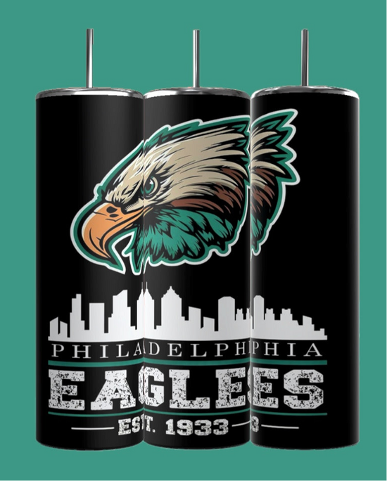 EAGLES - Football- 20oz Skinny Tumbler