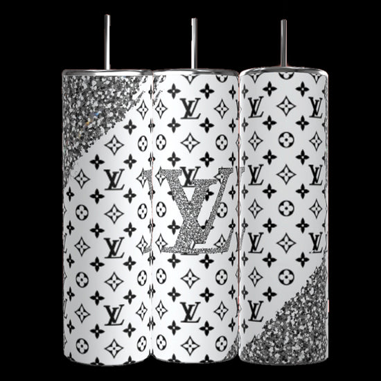 Louis Vuitton Black & Silver 20oz Tumbler