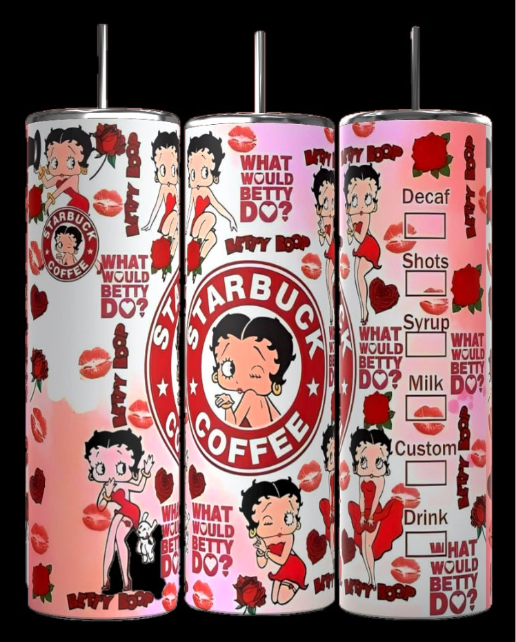 Betty Boop Starbucks 20oz Skinny Tumbler