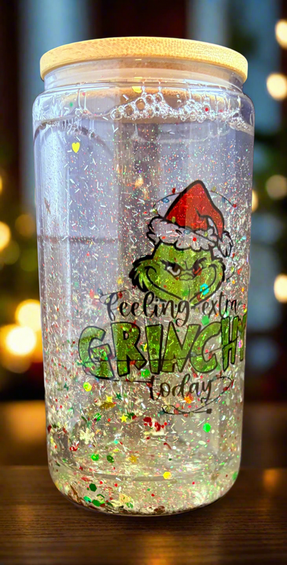 Feeling Extra Grinchy Today - Snowglobe Tumbler-16oz