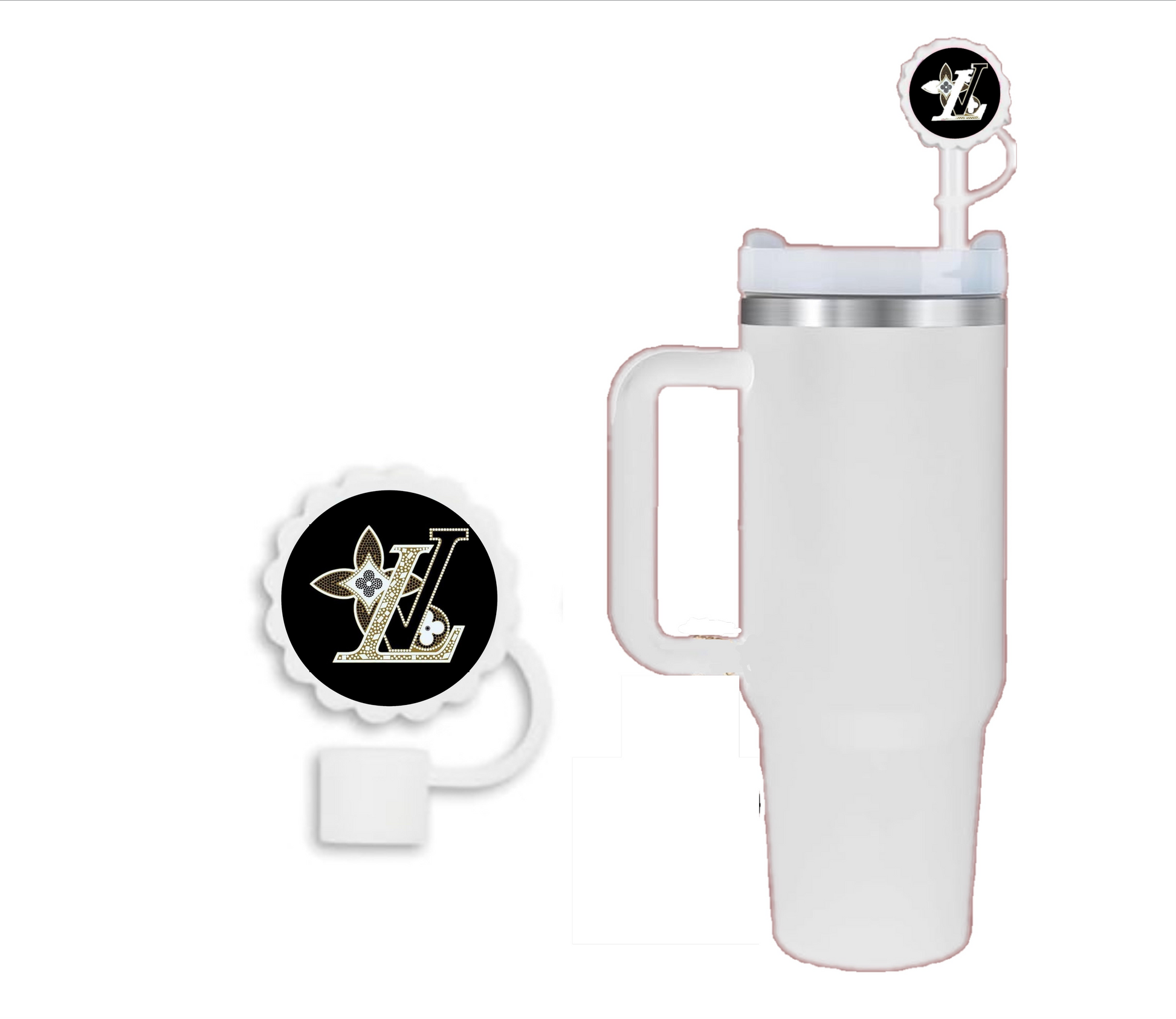 LV Straw Cover Topper- Fits Stanley cup sizes 40oz 30oz 20oz- 10mm straws