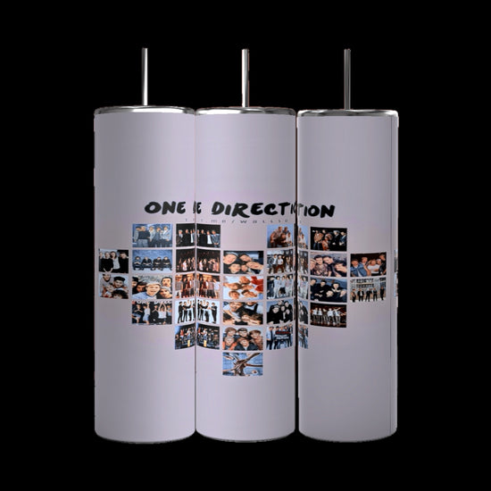 One Direction Heart Collage 20oz Stainless Steel Tumbler