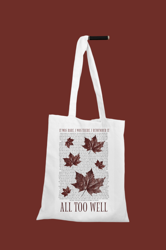 All Too Well Tote Bag with lyrics