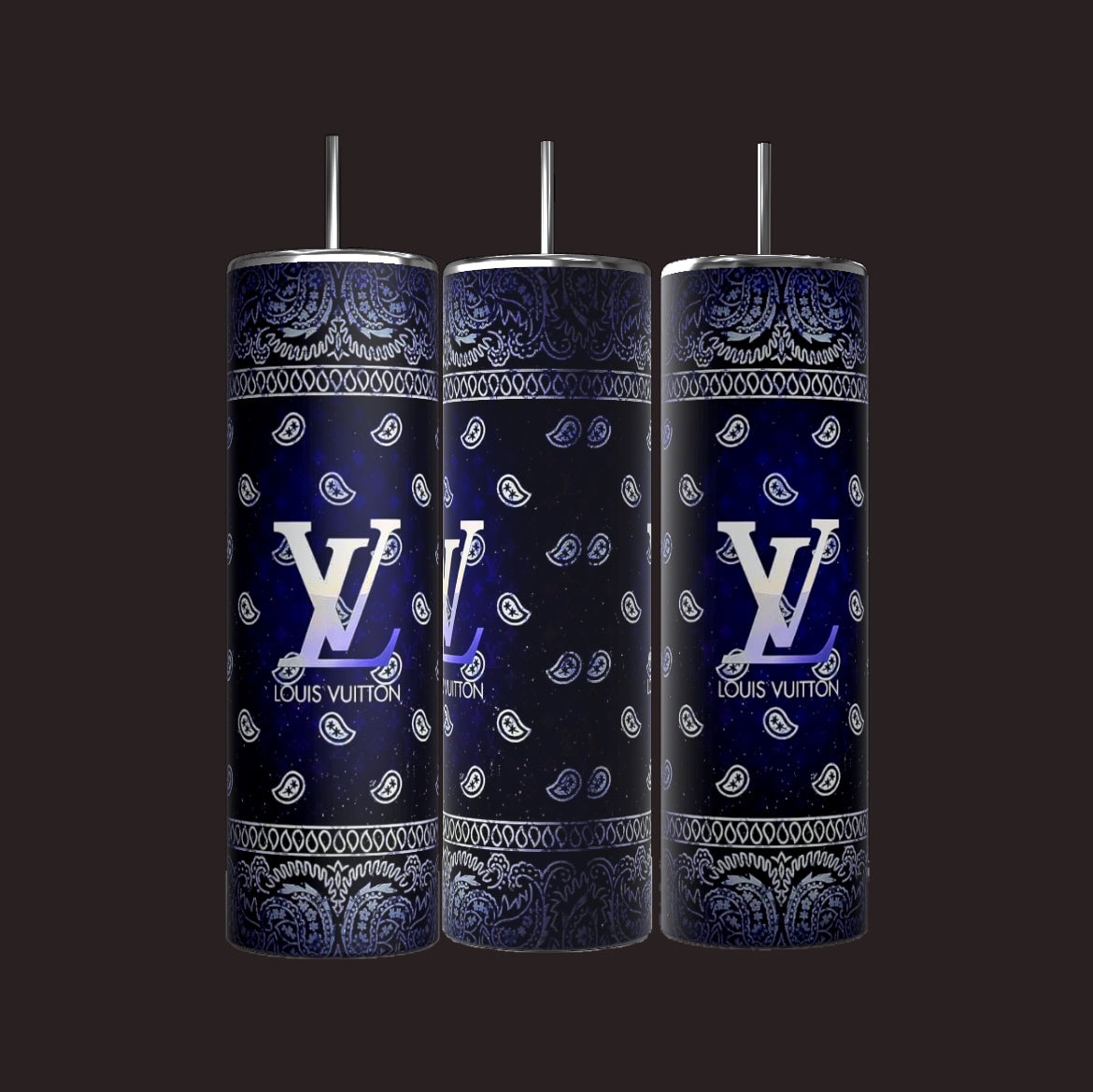 Louis Vuitton Black and Blue 20oz Tumbler