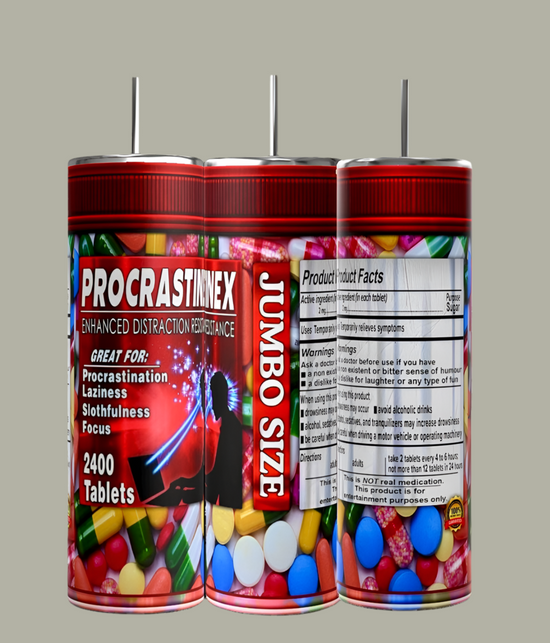 Proceastinex Adult Issues 20oz Skinny Tumbler Series