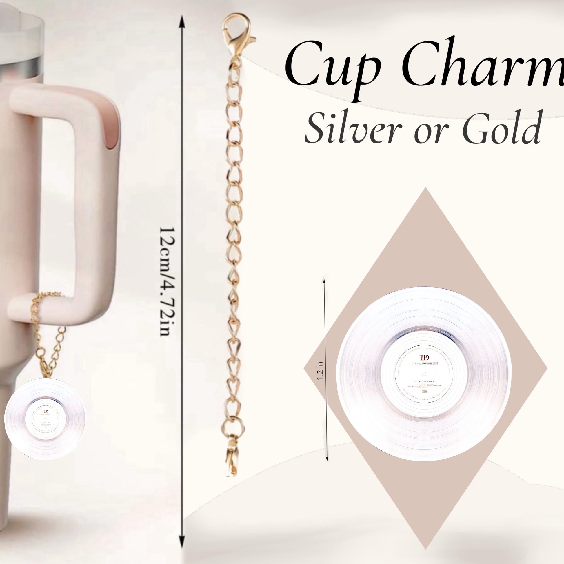 Taylor Swift Vinyl Charm Dangle | Cup Accessory