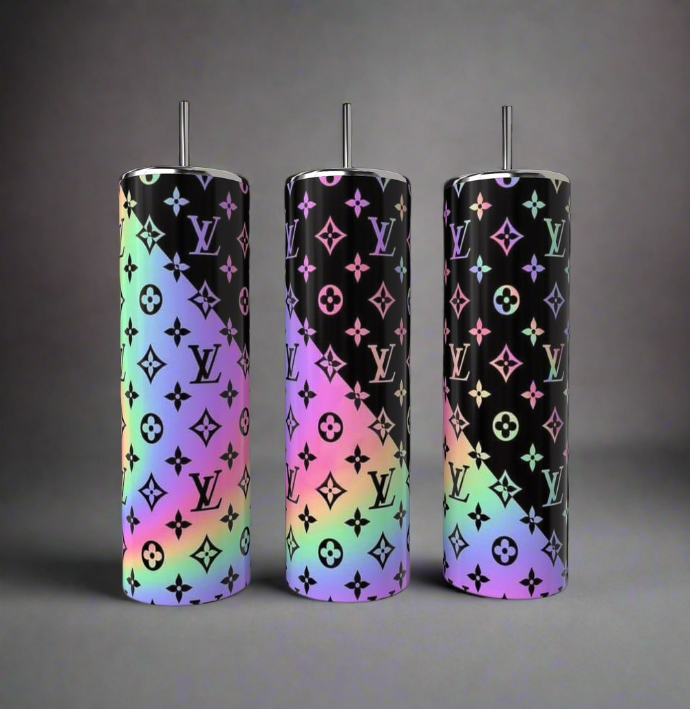 LV Metallic Rainbow 20oz Skinny Tumbler