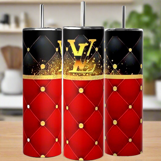 LV Red Designer 20oz Tumbler