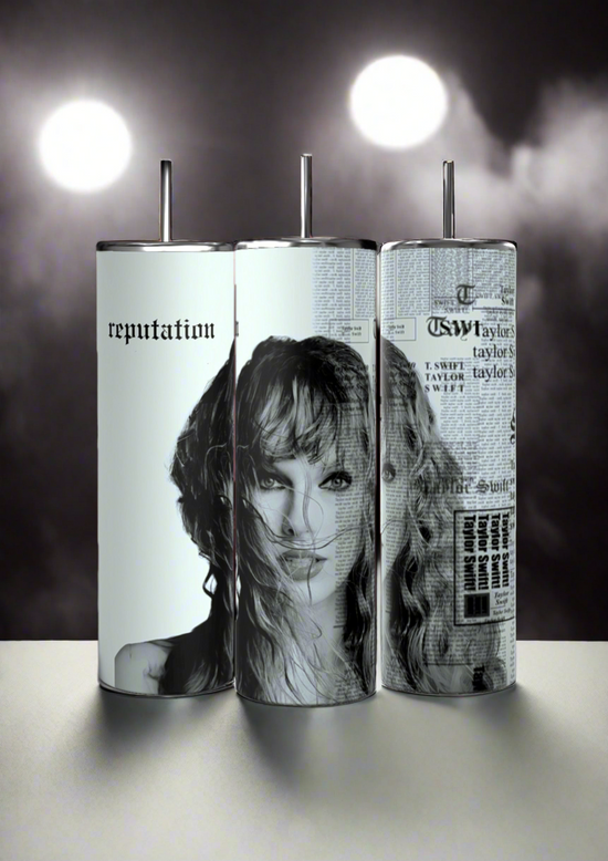 Three Tea Bridgerton 20oz Stainless Steel Tumblers by Kreative Kreationz are shown. The left two display silhouettes of women, flowers, and the text 