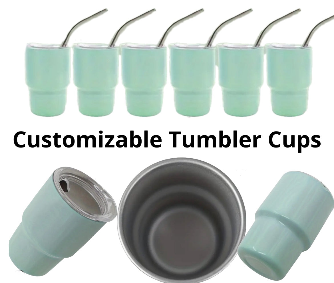 6-Pack Customizable 12 oz Tumblers with Lid and Straw