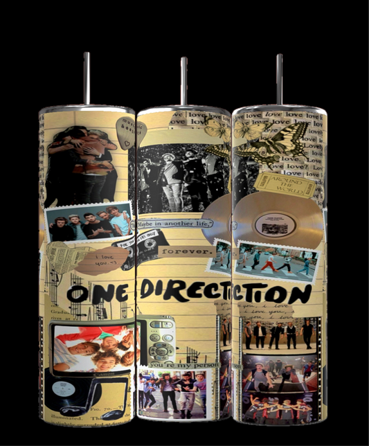 One Direction Aesthetic Collage 20oz Stainless Steel Tumbler