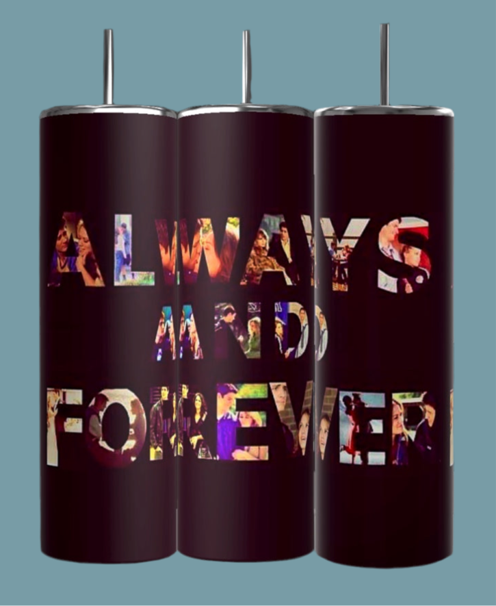 Vaso de 20 oz con tapa “Always and Forever” de One Tree Hill