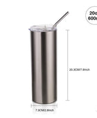 Sugar Free Red Bull Energy- Silver Stainless Steel 20oz Tumbler