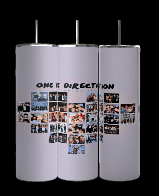 One Direction Heart Collage 20oz Stainless Steel Tumbler