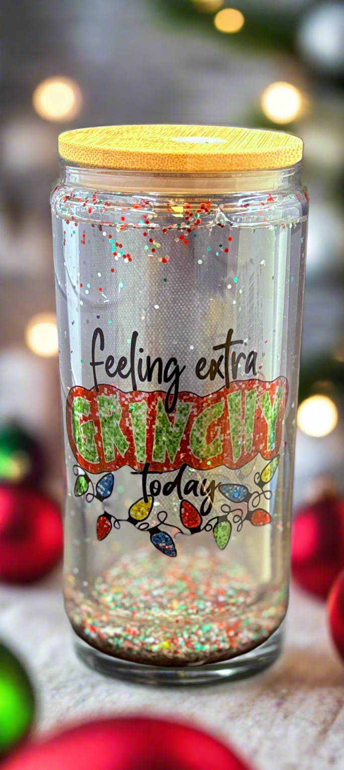 Grinch Snowglobe Tumbler-16oz