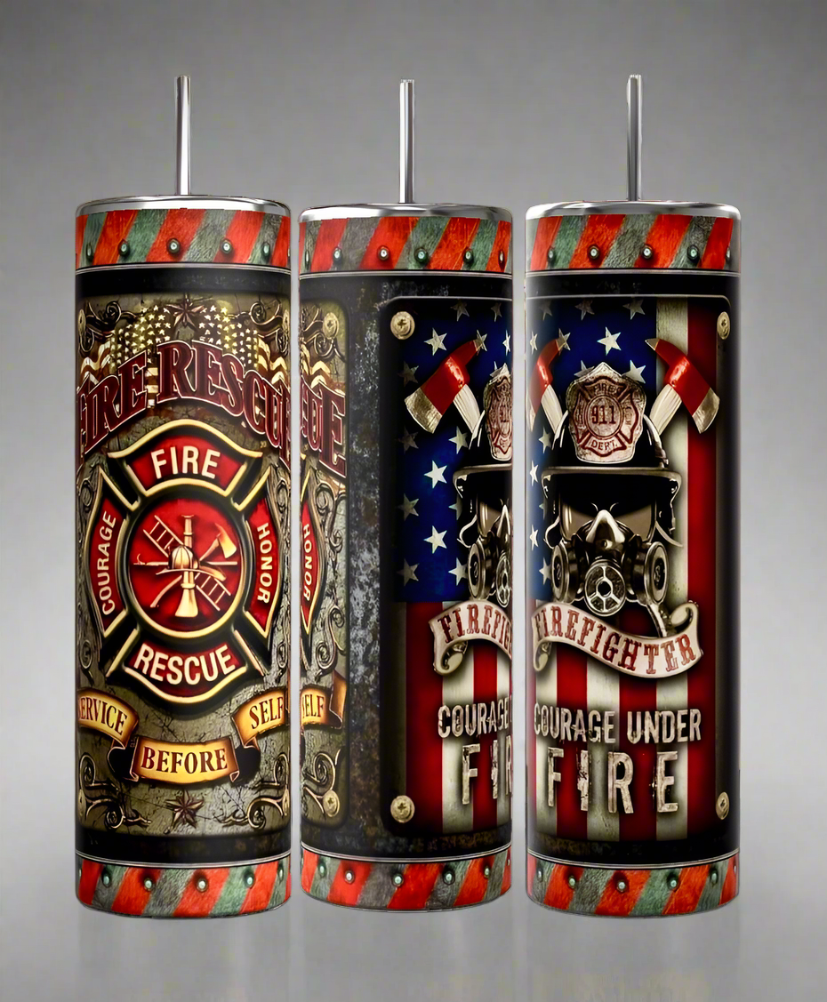 Fire Rescue 20oz Skinny Tumbler