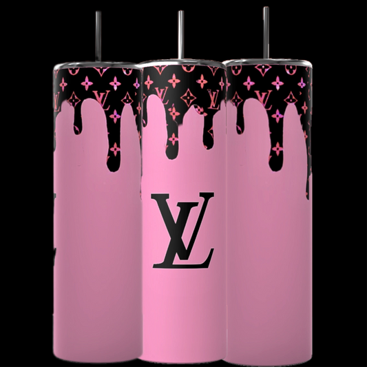 Pink Drip Louis Vuitton 20oz Skinny Tumbler