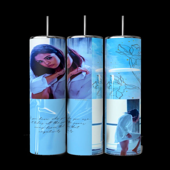 Selena Gomez Blue Collage 20oz Stainless Steel Tumbler