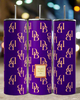 Three D&B -Purple 20oz Tumblers from Kreative Kreationz, each adorned with a gold 