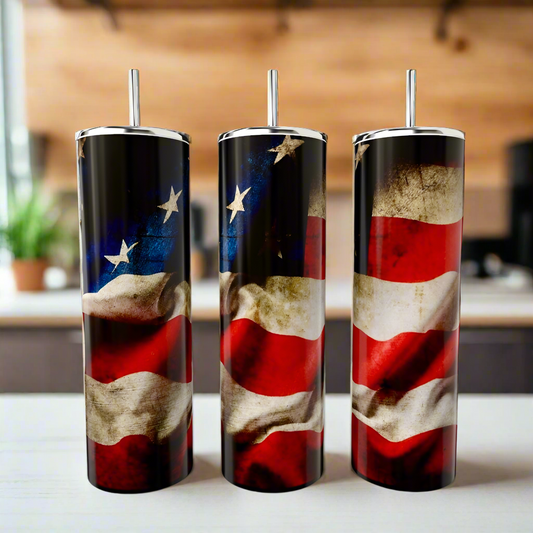 American Flag 20oz Skinny Tumbler