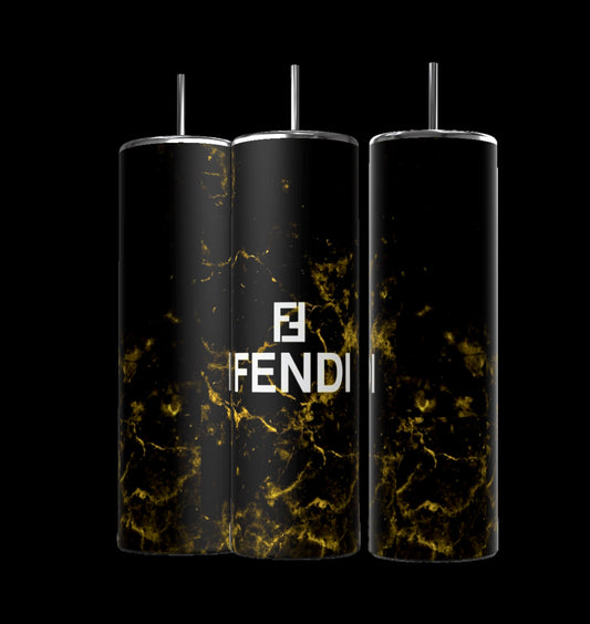 FENDI Black Gold 20oz Skinny Tumbler