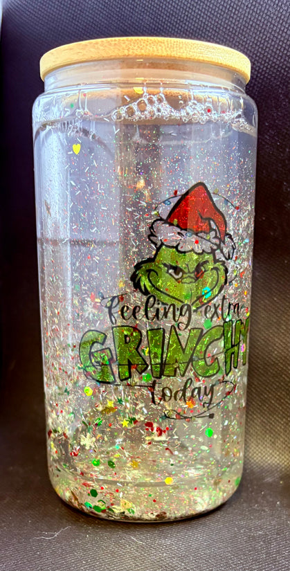 Feeling Extra Grinchy Today - Snowglobe Tumbler-16oz