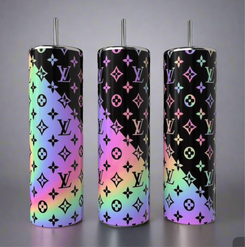 LV Metallic Rainbow 20oz Skinny Tumbler