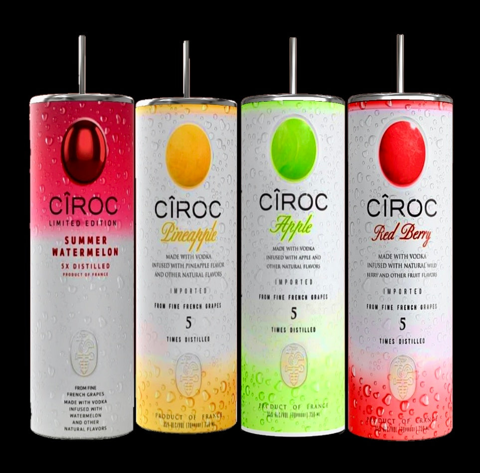 Ciroc Tropical Template 4 pack SVG, DTF transfer, PNG, tumbler wrap