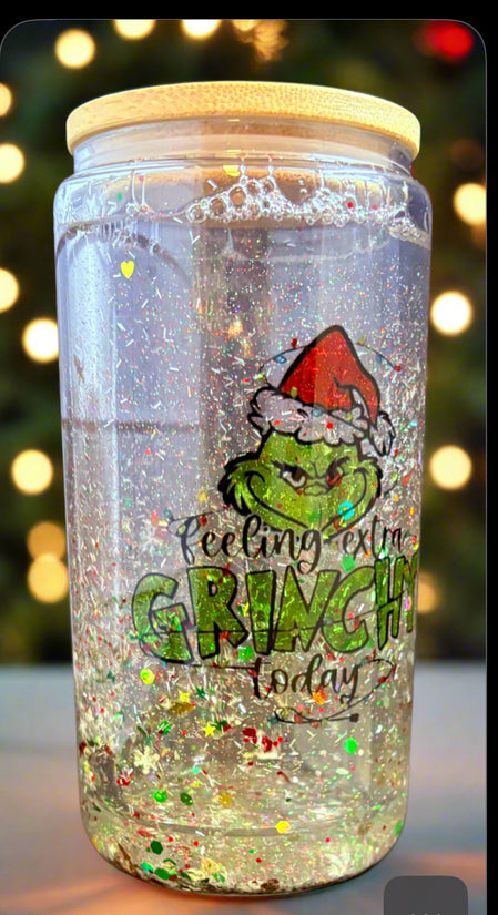 Feeling Extra Grinchy Today - Snowglobe Tumbler-16oz