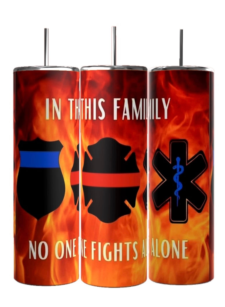 First Responder Family 20oz Skinny Tumbler