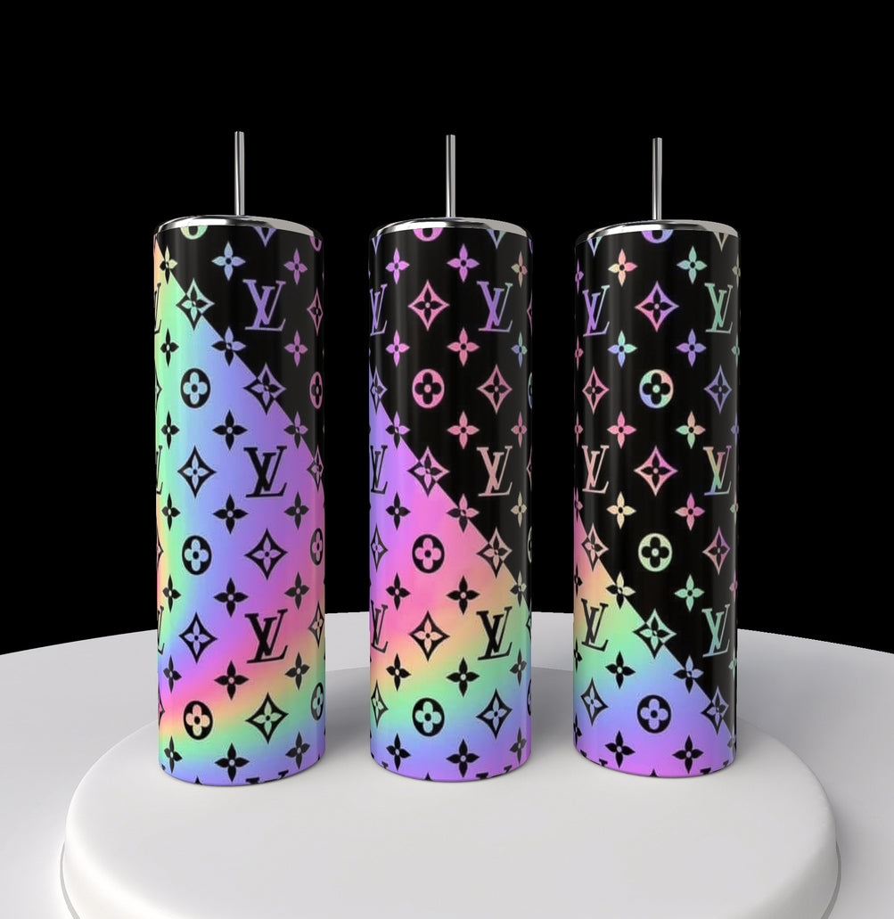 LV Metallic Rainbow 20oz Skinny Tumbler