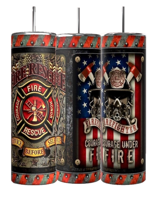 Fire Rescue 20oz Skinny Tumbler