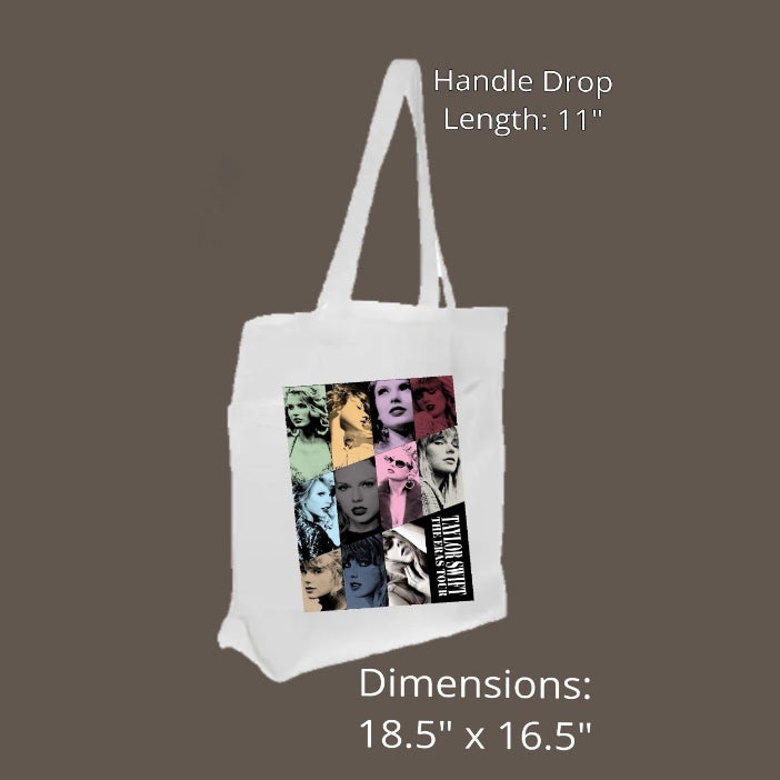 Eras Tote Bag with lyrics