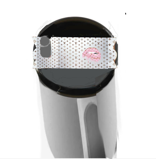 Louis Vuitton Dripping Lips | Silver | Stanley Lid Plate/Topper