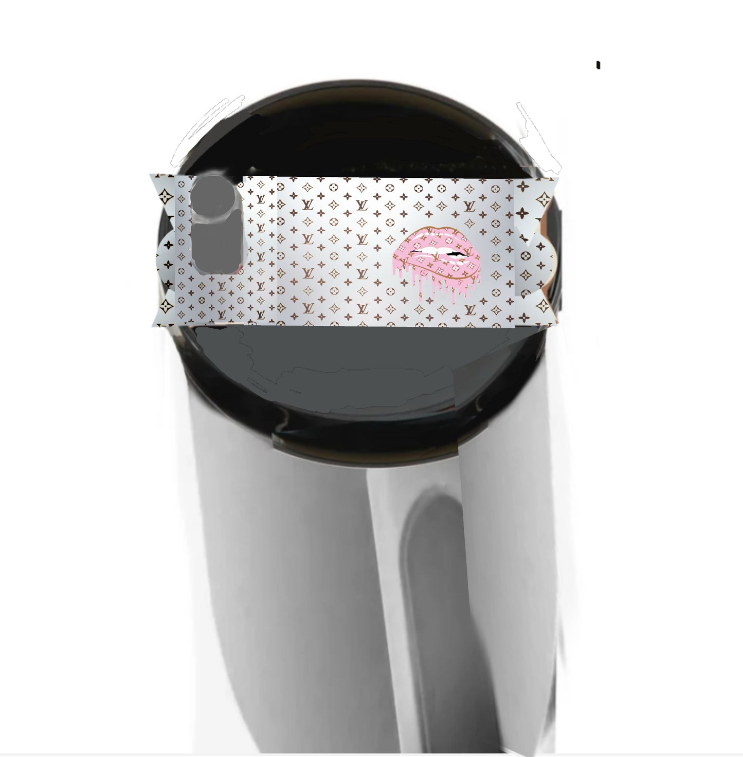 Louis Vuitton Dripping Lips | Silver | Stanley Lid Plate/Topper