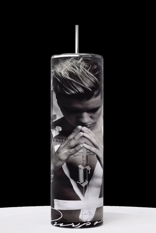 Vaso de 20 oz con oración de Justin Bieber