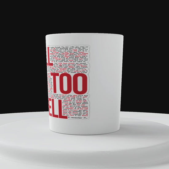 Taza de cerámica de Taylor Swift con la letra de ALL TOO WELL de la era RED