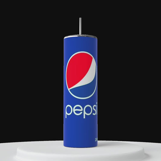 Vaso delgado Pepsi de 20 oz: acero inoxidable con aislamiento de doble pared